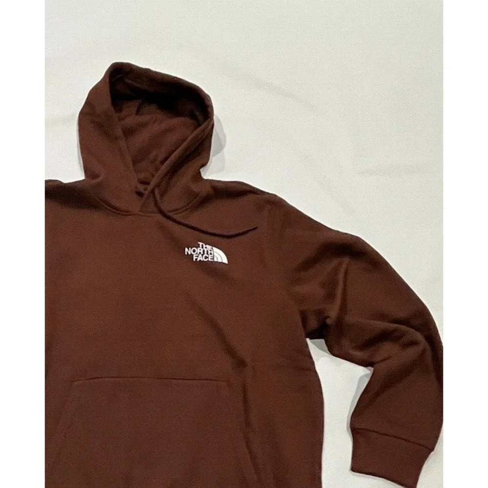 The North Face men's Box NSE logo Hoodie Sweatshirt Extra Large XL Dark Oak